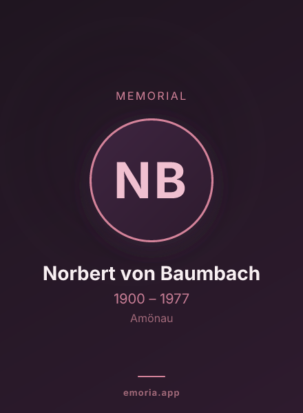 Memorial portrait of Norbert von Baumbach