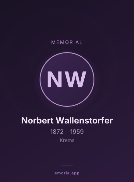 Memorial portrait of Norbert Wallenstorfer