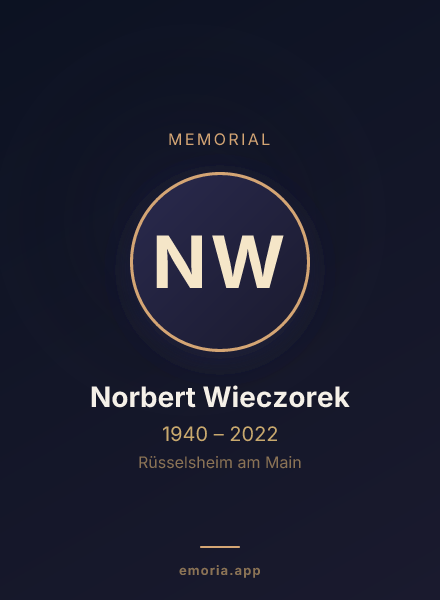 Memorial portrait of Norbert Wieczorek
