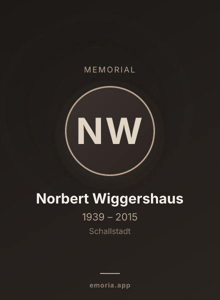 Memorial portrait of Norbert Wiggershaus
