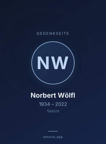 Gedenkportrait von Norbert Wölfl