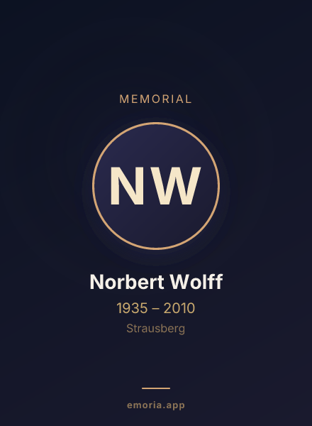 Memorial portrait of Norbert Wolff