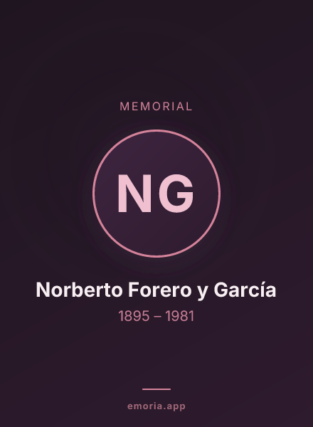 Memorial portrait of Norberto Forero y García