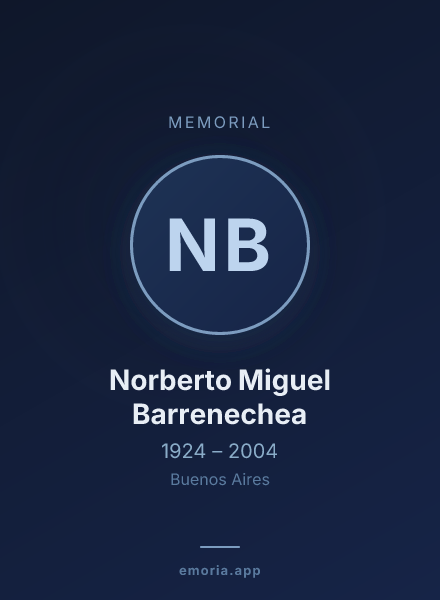 Memorial portrait of Norberto Miguel Barrenechea
