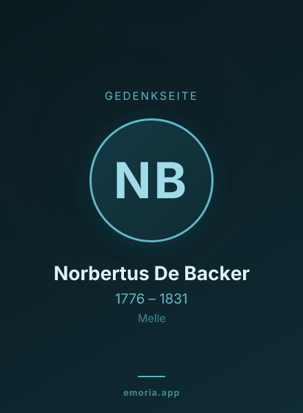Gedenkportrait von Norbertus De Backer