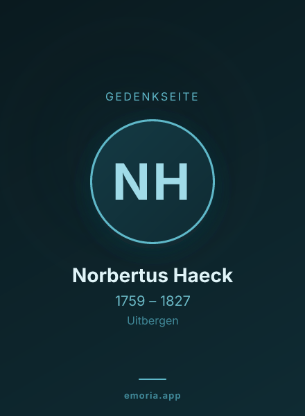 Gedenkportrait von Norbertus Haeck