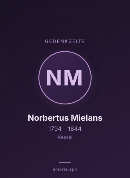 Gedenkportrait von Norbertus Mielans