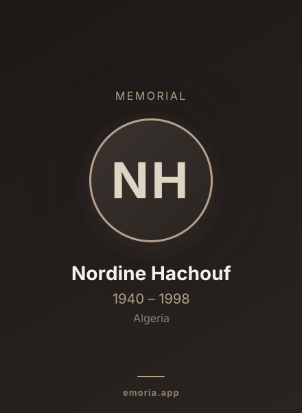 Memorial portrait of Nordine Hachouf