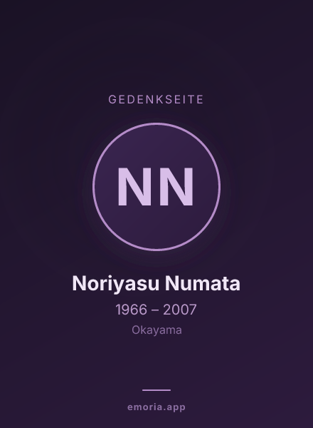 Gedenkportrait von Noriyasu Numata