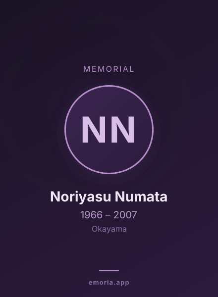 Memorial portrait of Noriyasu Numata