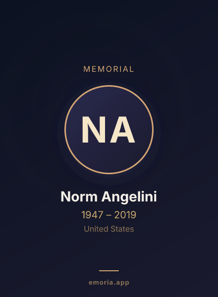 Memorial portrait of Norm Angelini