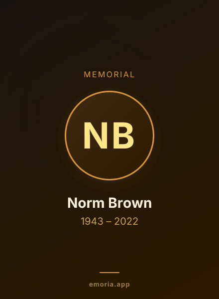 Memorial portrait of Norm Brown