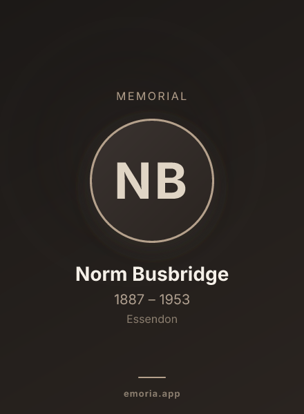 Memorial portrait of Norm Busbridge