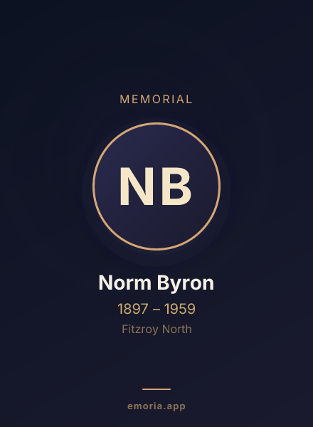Memorial portrait of Norm Byron