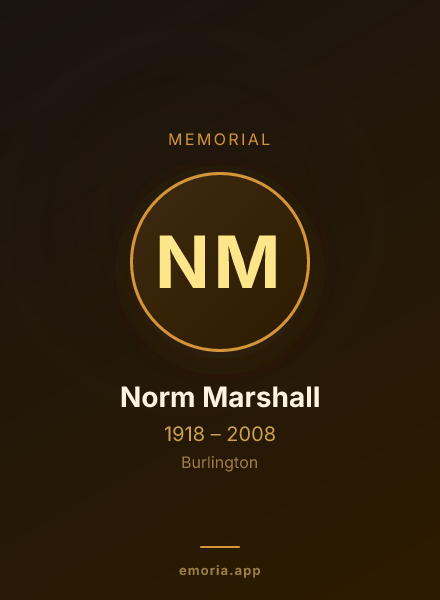 Memorial portrait of Norm Marshall