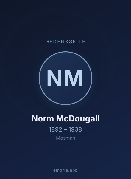 Gedenkportrait von Norm McDougall