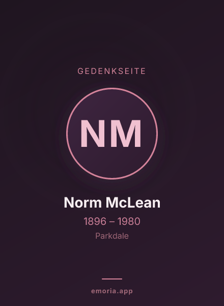 Gedenkportrait von Norm McLean