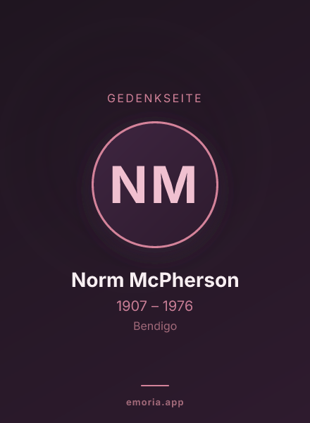 Gedenkportrait von Norm McPherson