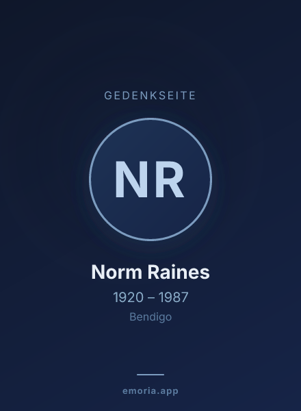 Gedenkportrait von Norm Raines