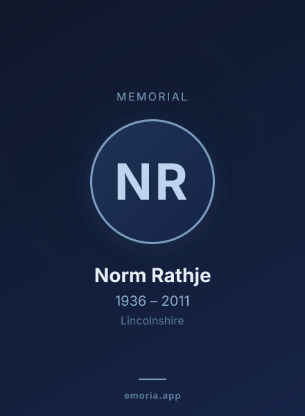 Memorial portrait of Norm Rathje