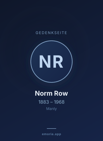 Gedenkportrait von Norm Row