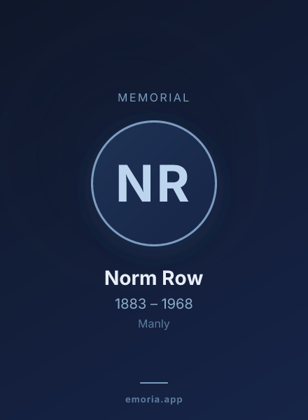 Memorial portrait of Norm Row