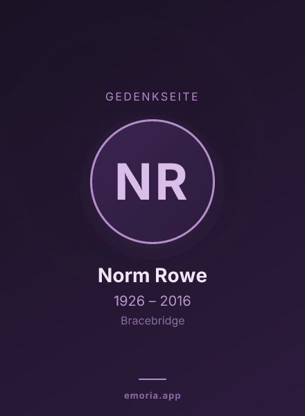 Gedenkportrait von Norm Rowe
