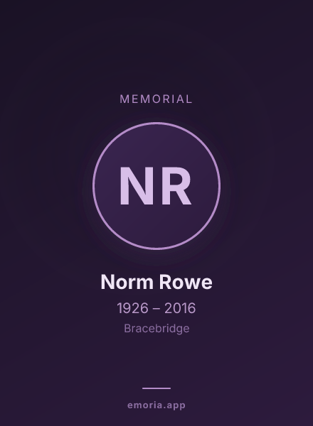 Memorial portrait of Norm Rowe