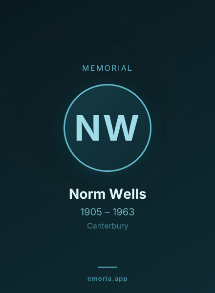 Memorial portrait of Norm Wells
