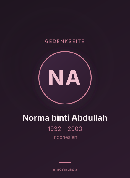 Gedenkportrait von Norma binti Abdullah