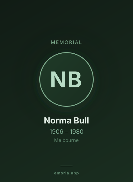 Memorial portrait of Norma Bull