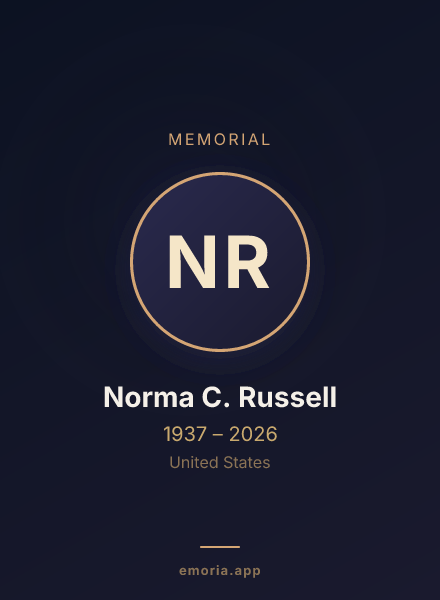 Memorial portrait of Norma C. Russell