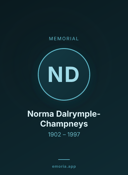 Memorial portrait of Norma Dalrymple-Champneys