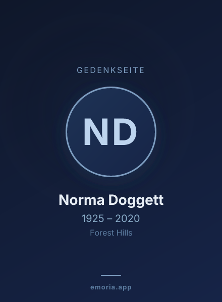 Gedenkportrait von Norma Doggett