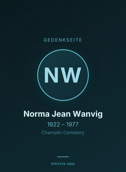 Gedenkportrait von Norma Jean Wanvig
