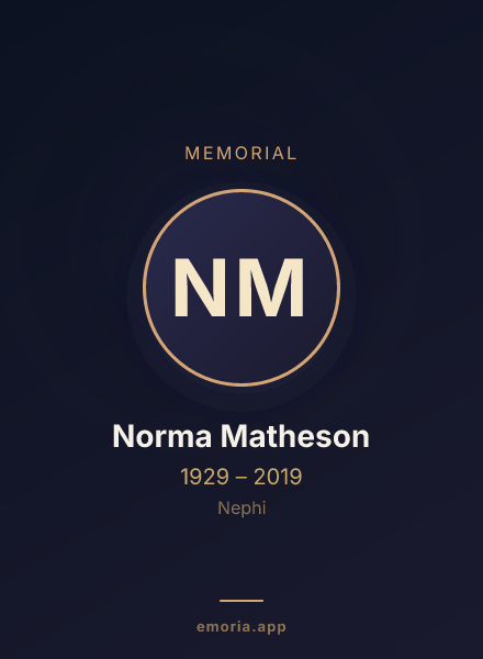 Memorial portrait of Norma Matheson