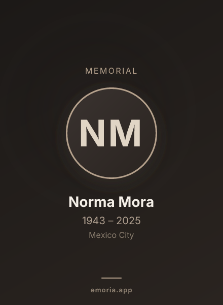 Memorial portrait of Norma Mora
