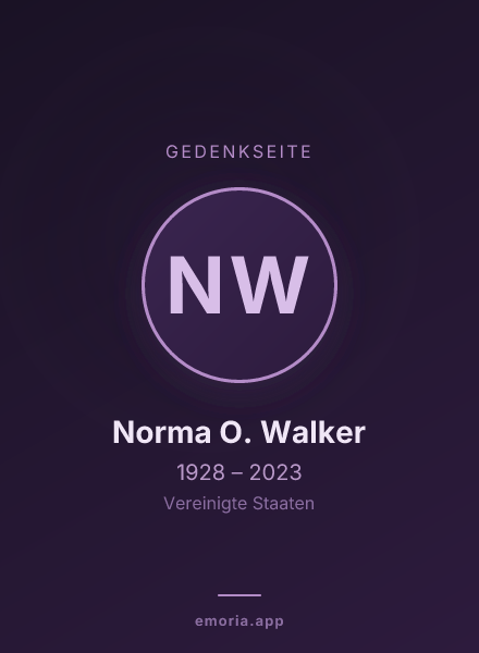 Gedenkportrait von Norma O. Walker