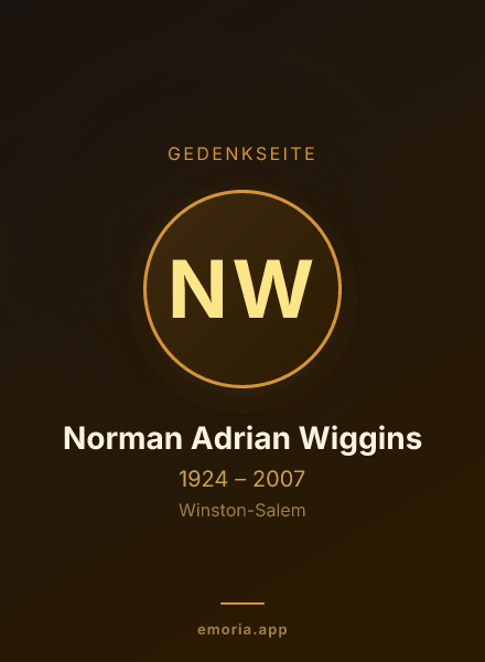 Gedenkportrait von Norman Adrian Wiggins