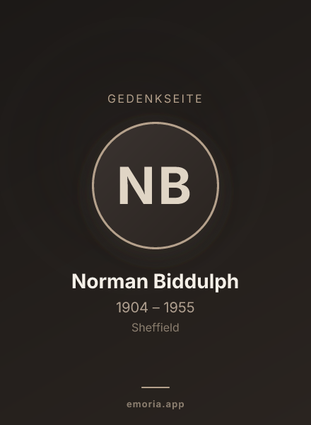 Gedenkportrait von Norman Biddulph