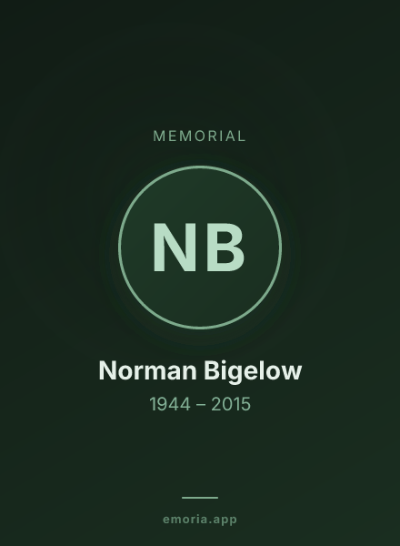 Memorial portrait of Norman Bigelow