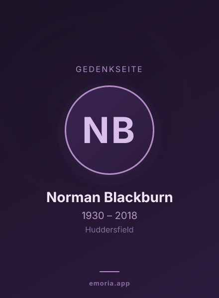 Gedenkportrait von Norman Blackburn