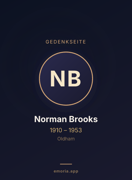 Gedenkportrait von Norman Brooks