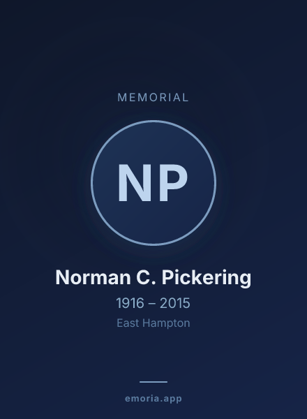 Memorial portrait of Norman C. Pickering