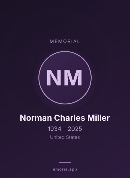 Memorial portrait of Norman Charles Miller