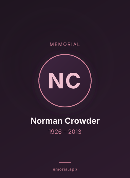 Memorial portrait of Norman Crowder
