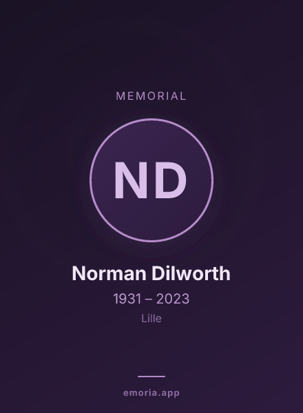 Memorial portrait of Norman Dilworth