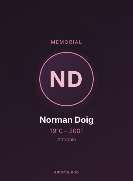 Memorial portrait of Norman Doig