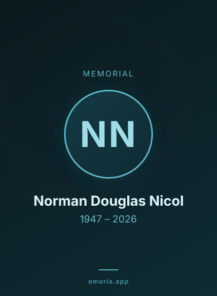 Memorial portrait of Norman Douglas Nicol