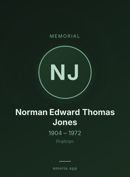Memorial portrait of Norman Edward Thomas Jones